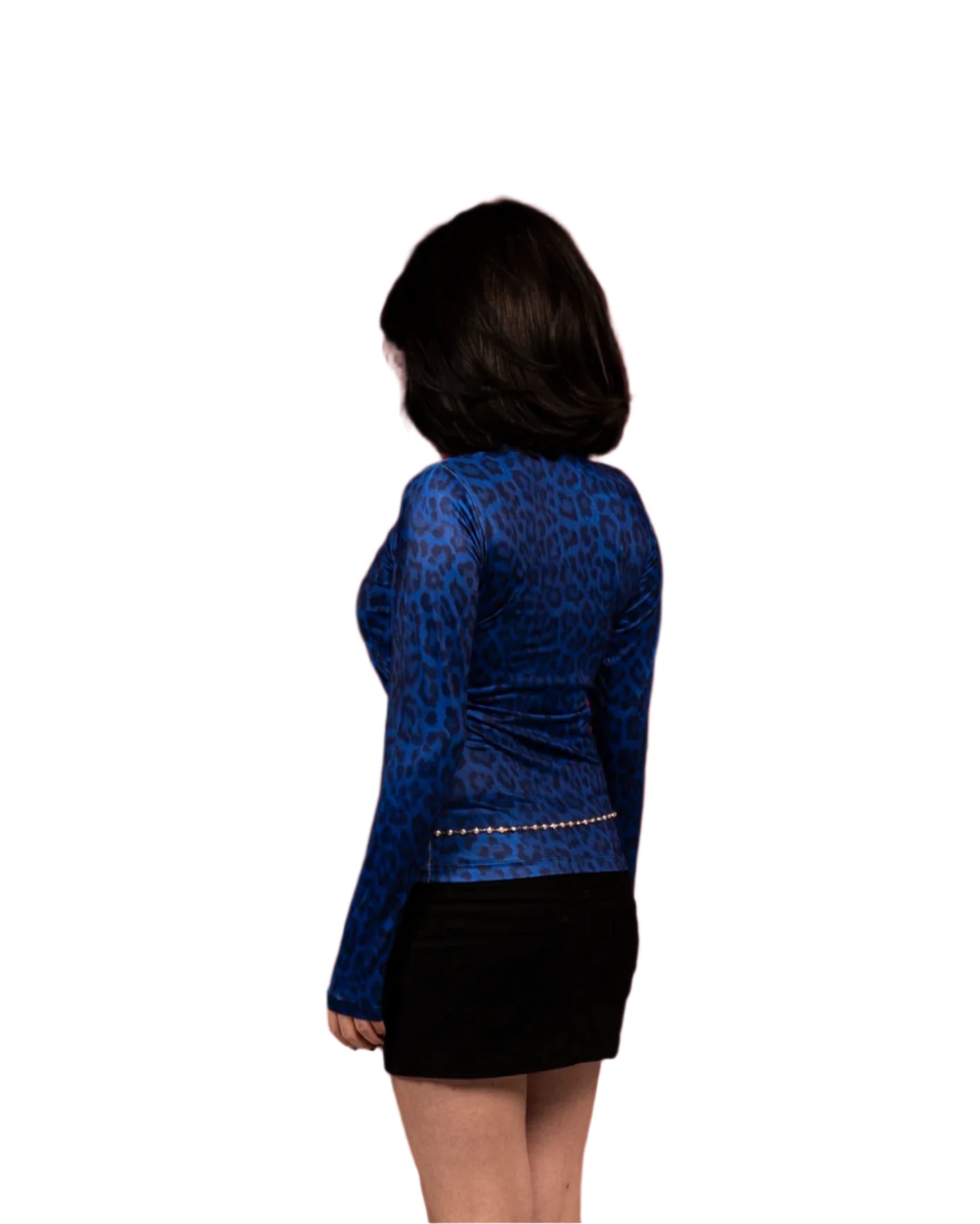 Navy leopard top