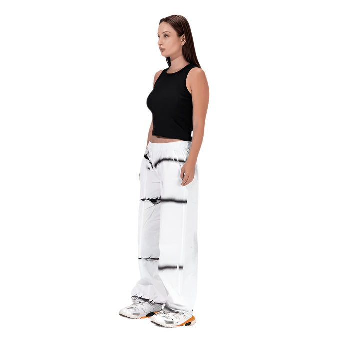 Kava PARACHUTE PANTS - WHITE BLACK