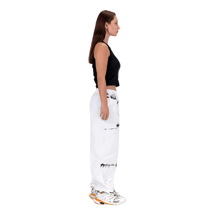 Kava PARACHUTE PANTS - WHITE BLACK