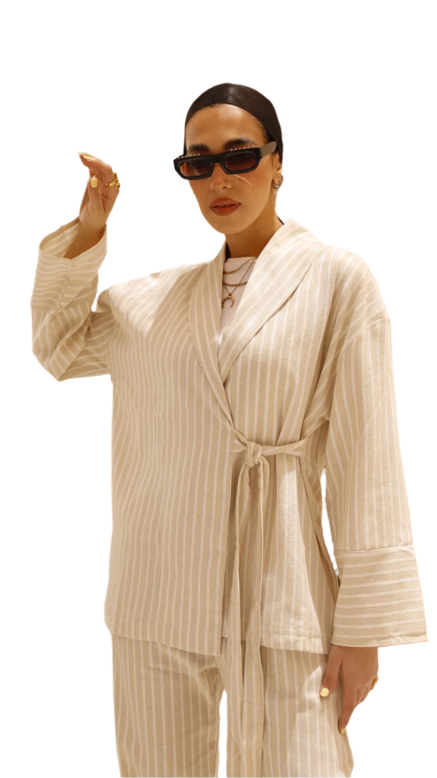 Pure stripped Linen set