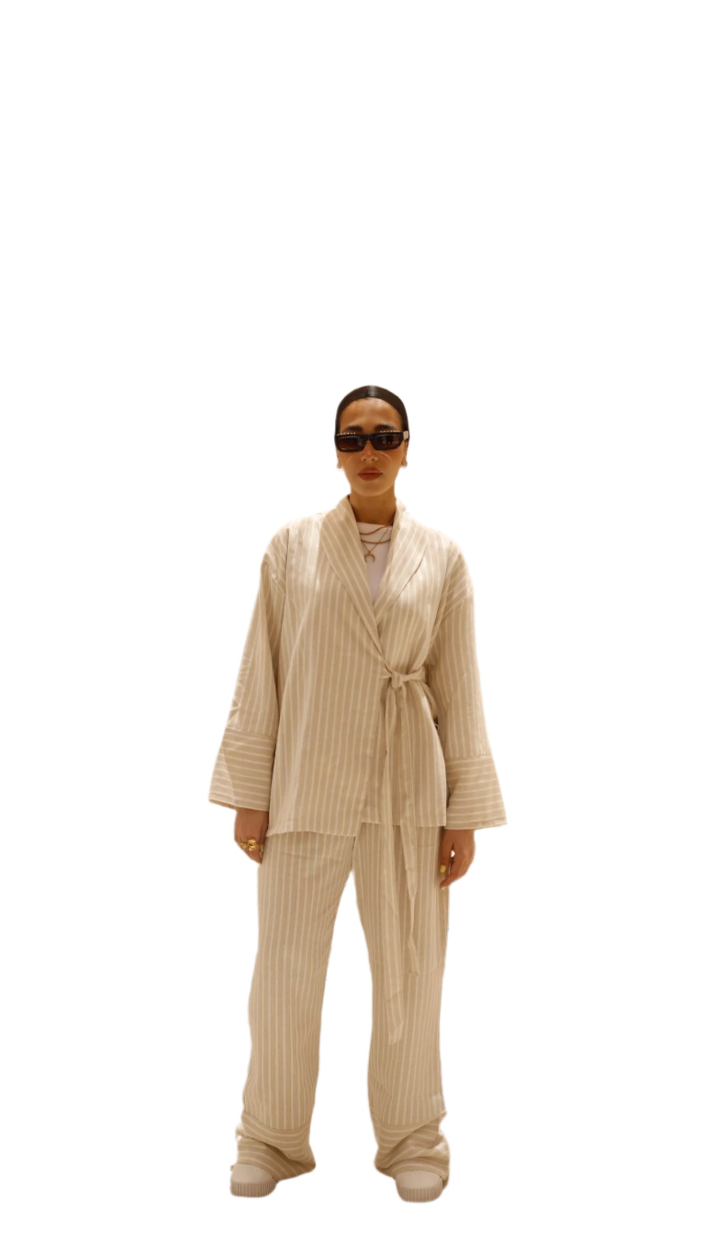Pure stripped Linen set