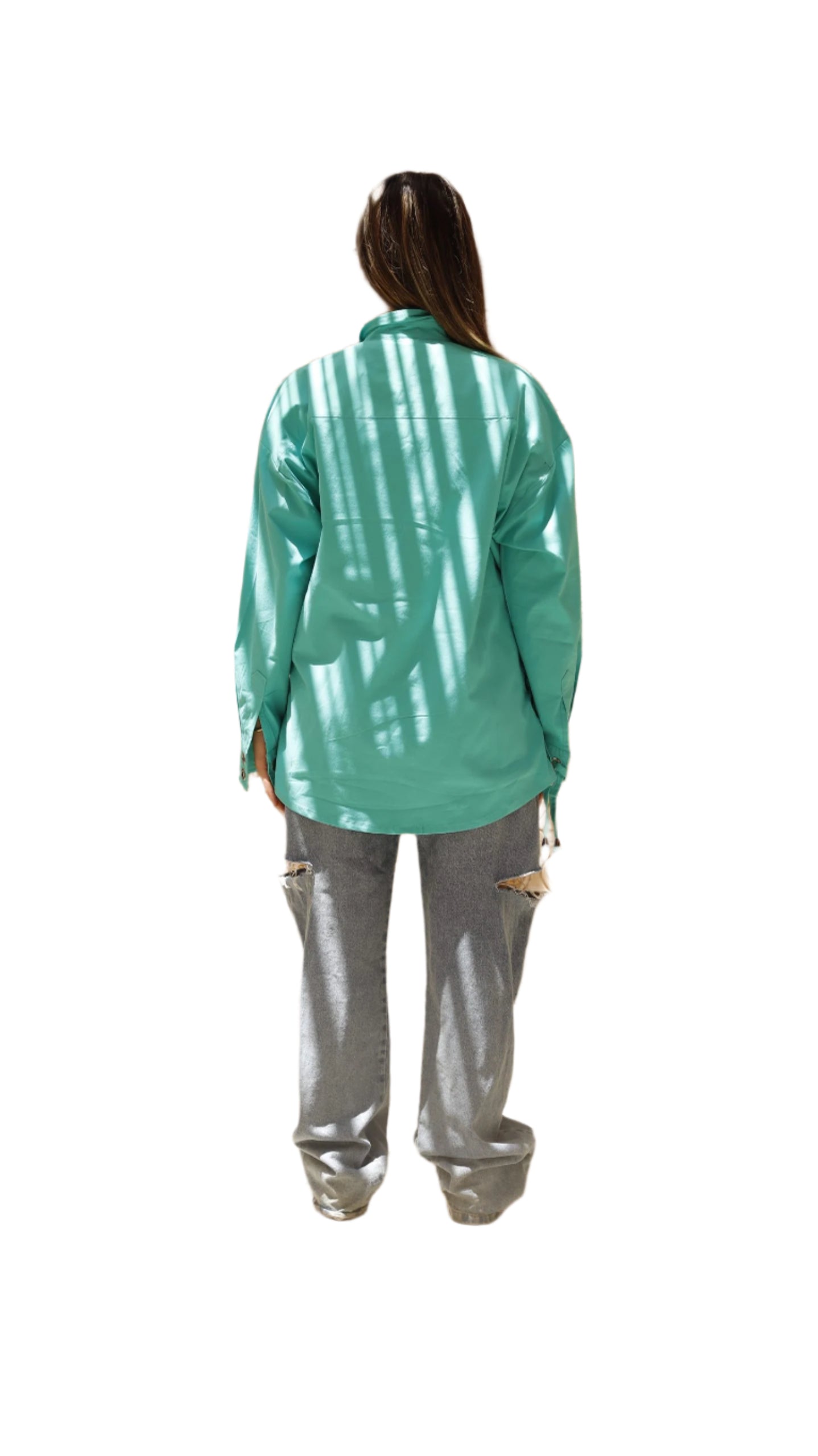 Mint Green straps Poplin Shirt