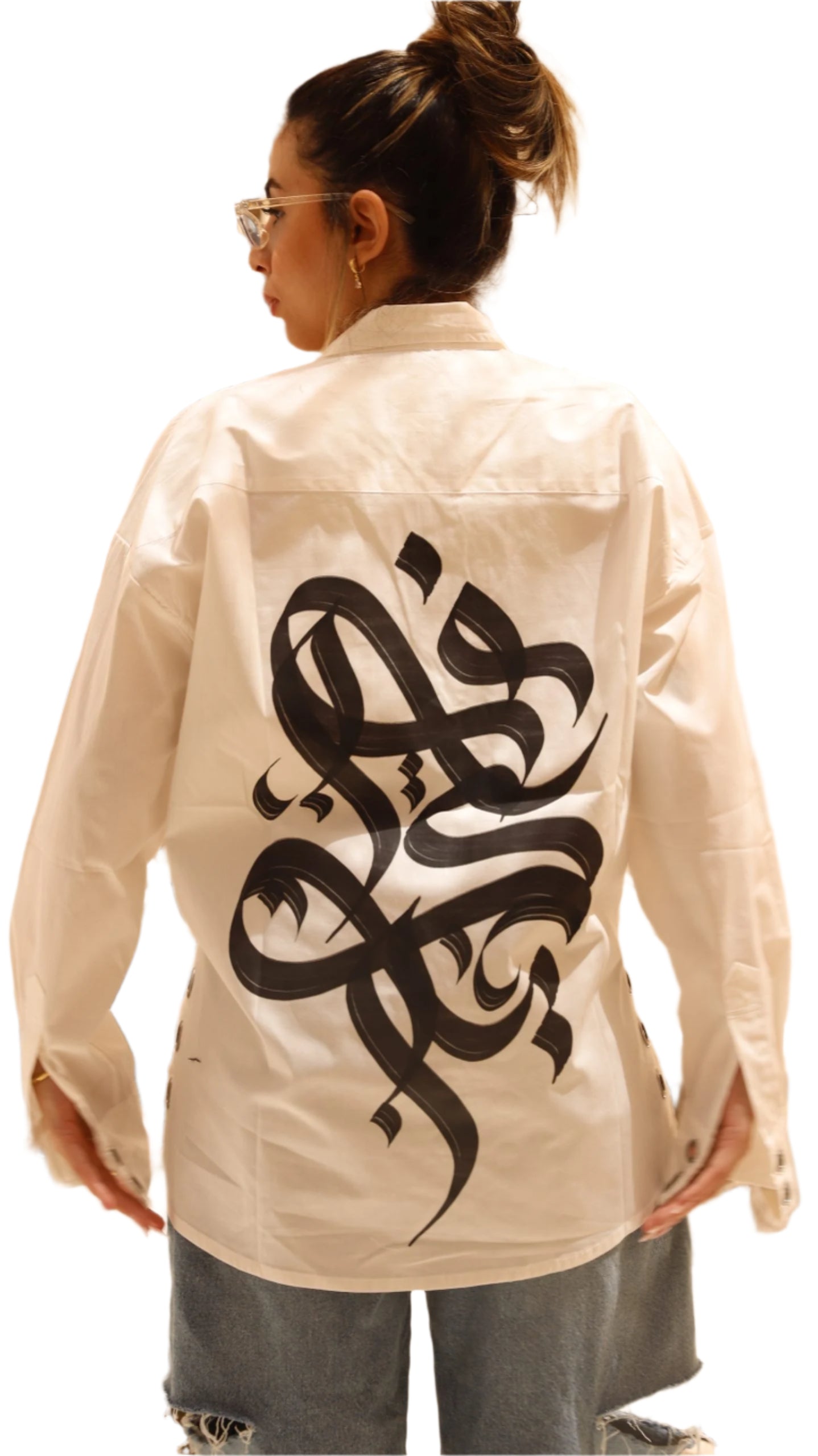 Typography White straps Poplin Shirt