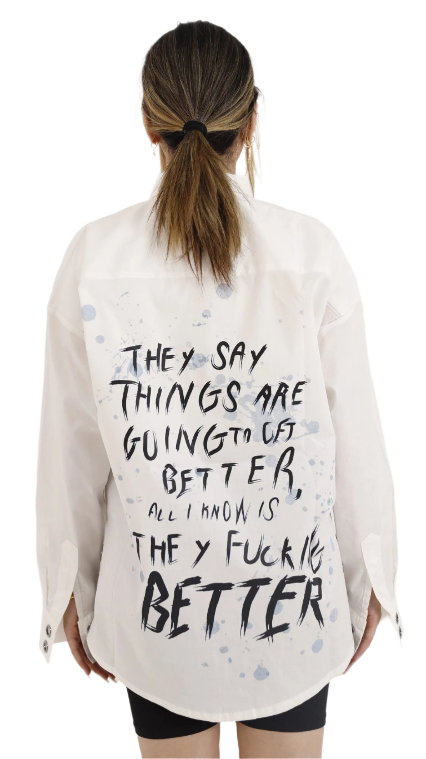 Everything is better White straps Poplin Shirt