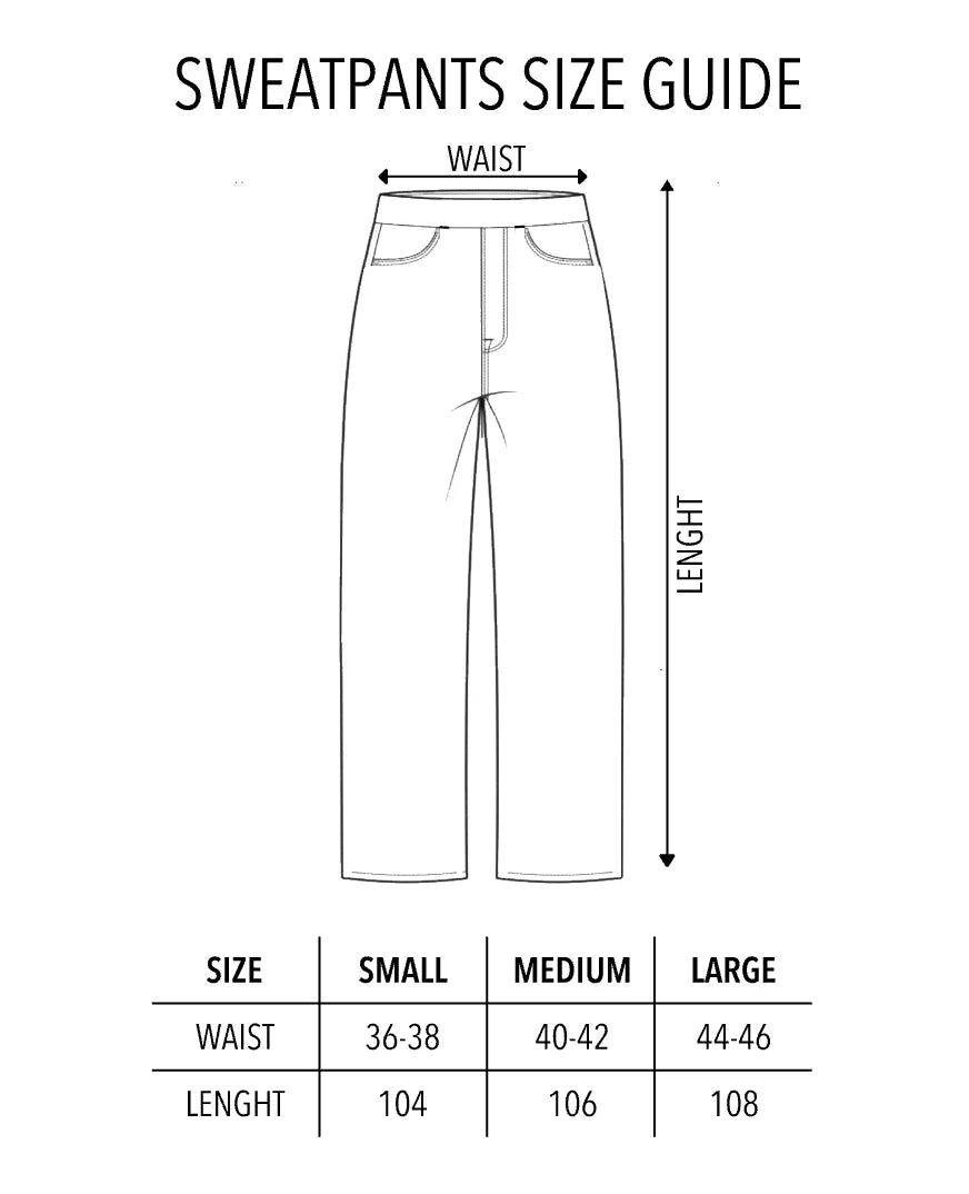 FRONT SEAM SWEATPANTS - BLACK