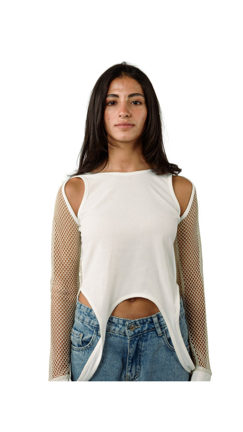 PEARL FISHNET TOP