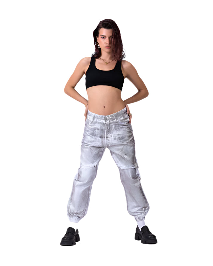 METALIC WHITE JEANZ