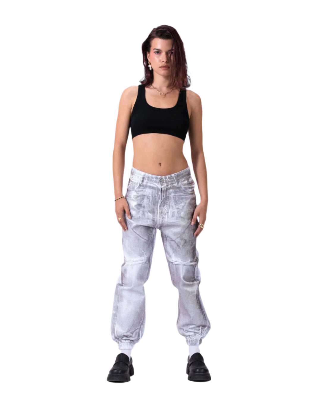 METALIC WHITE JEANZ