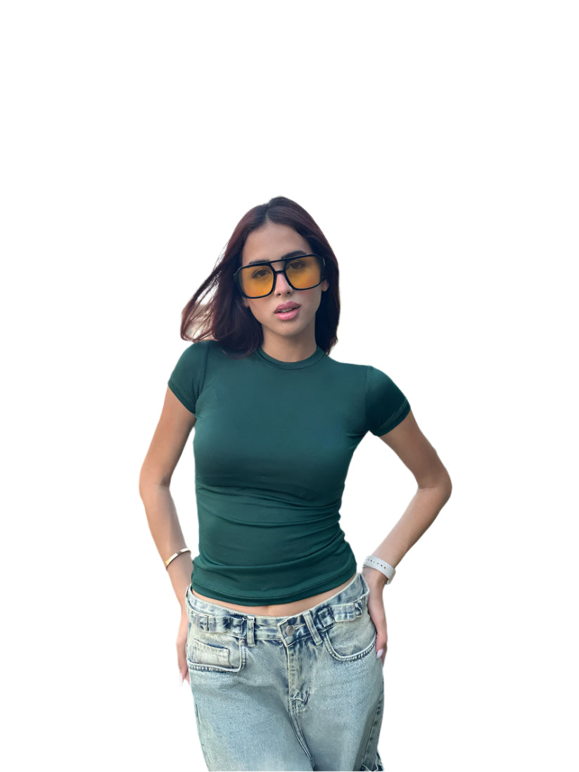 Royal Blue Sleek Half Sleeve Top