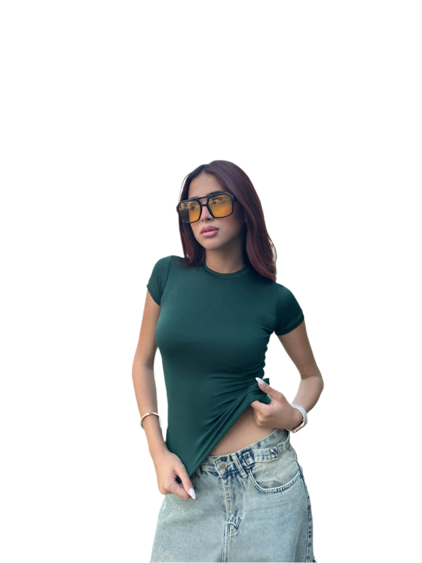 Royal Blue Sleek Half Sleeve Top