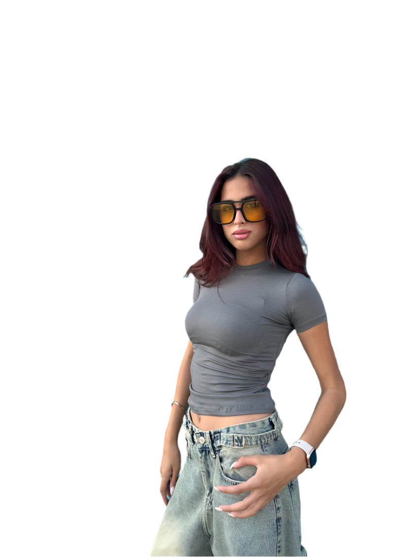 Royal Blue Sleek Half Sleeve Top