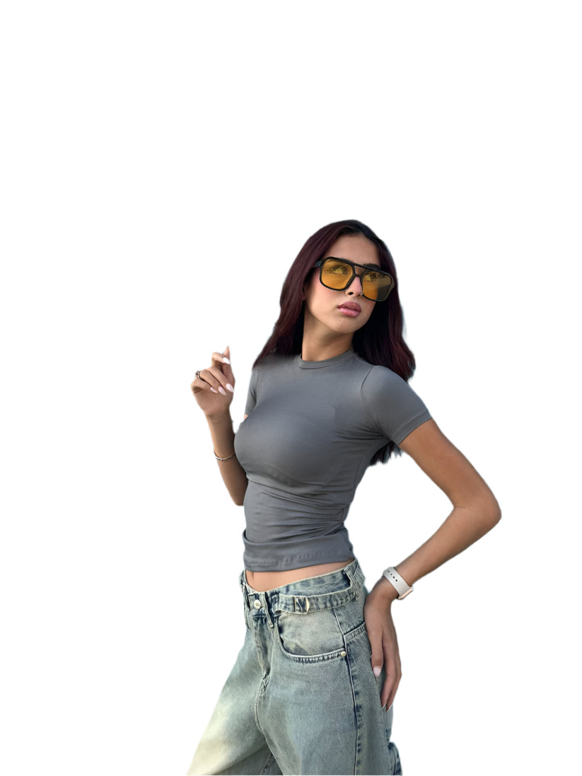 Royal Blue Sleek Half Sleeve Top