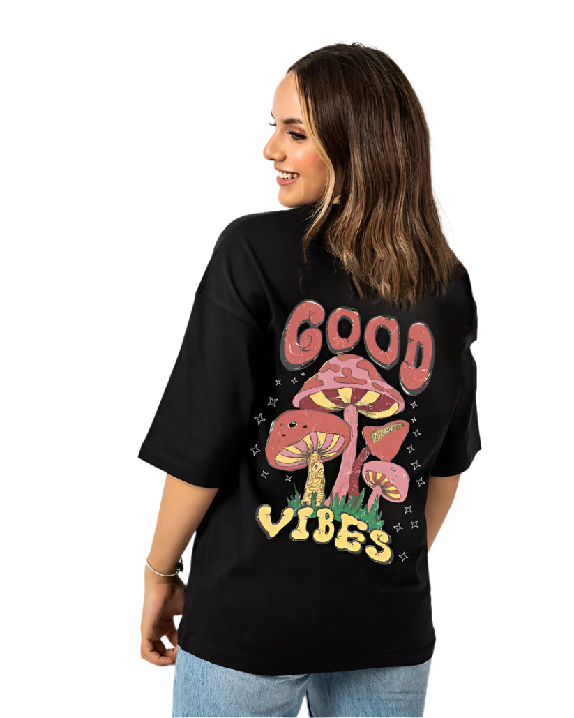Good vibes black t-shirt