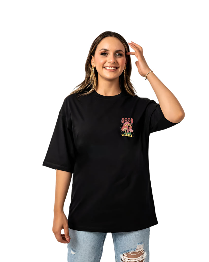 Good vibes black t-shirt