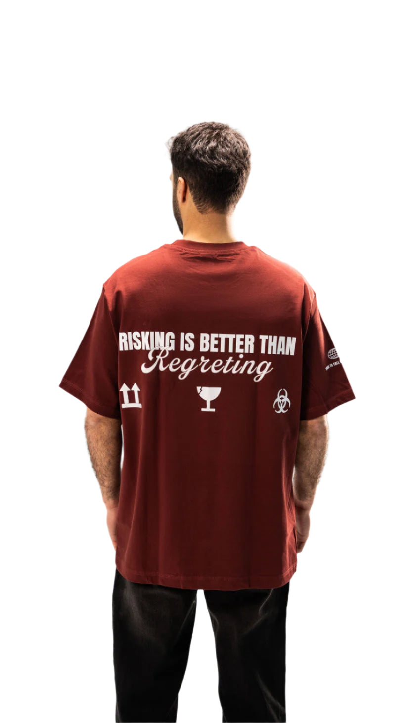 Risking Unisex Burgundy T-shirt