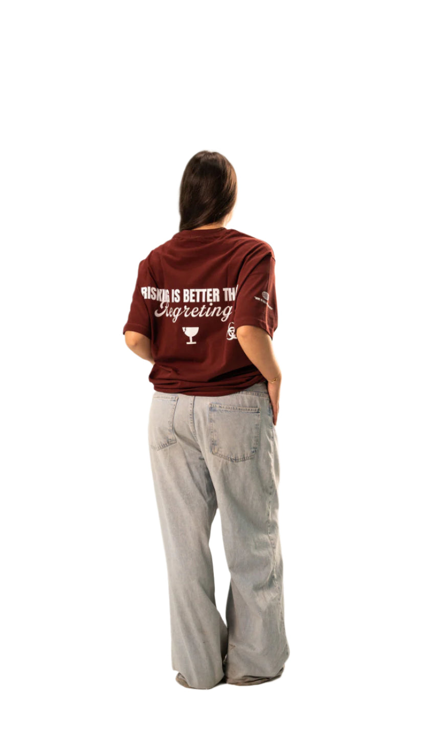 Risking Unisex Burgundy T-shirt