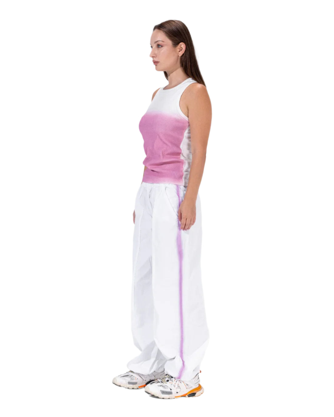 Parachute white pants "with pink lines"