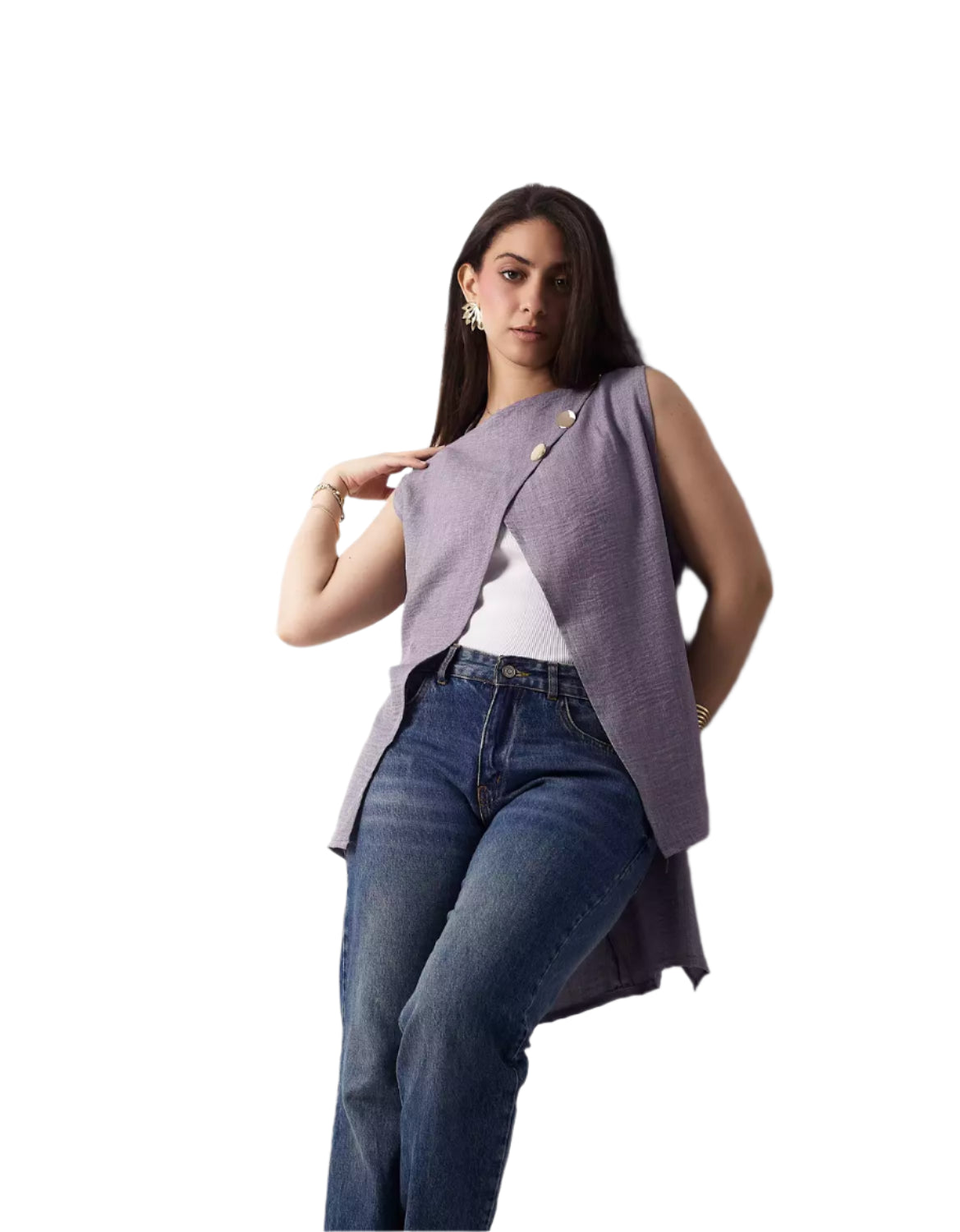 Gray wrap blouse