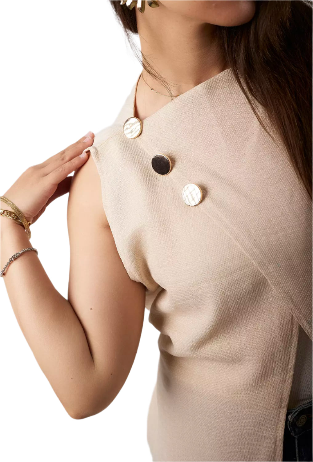 Biege wrap blouse