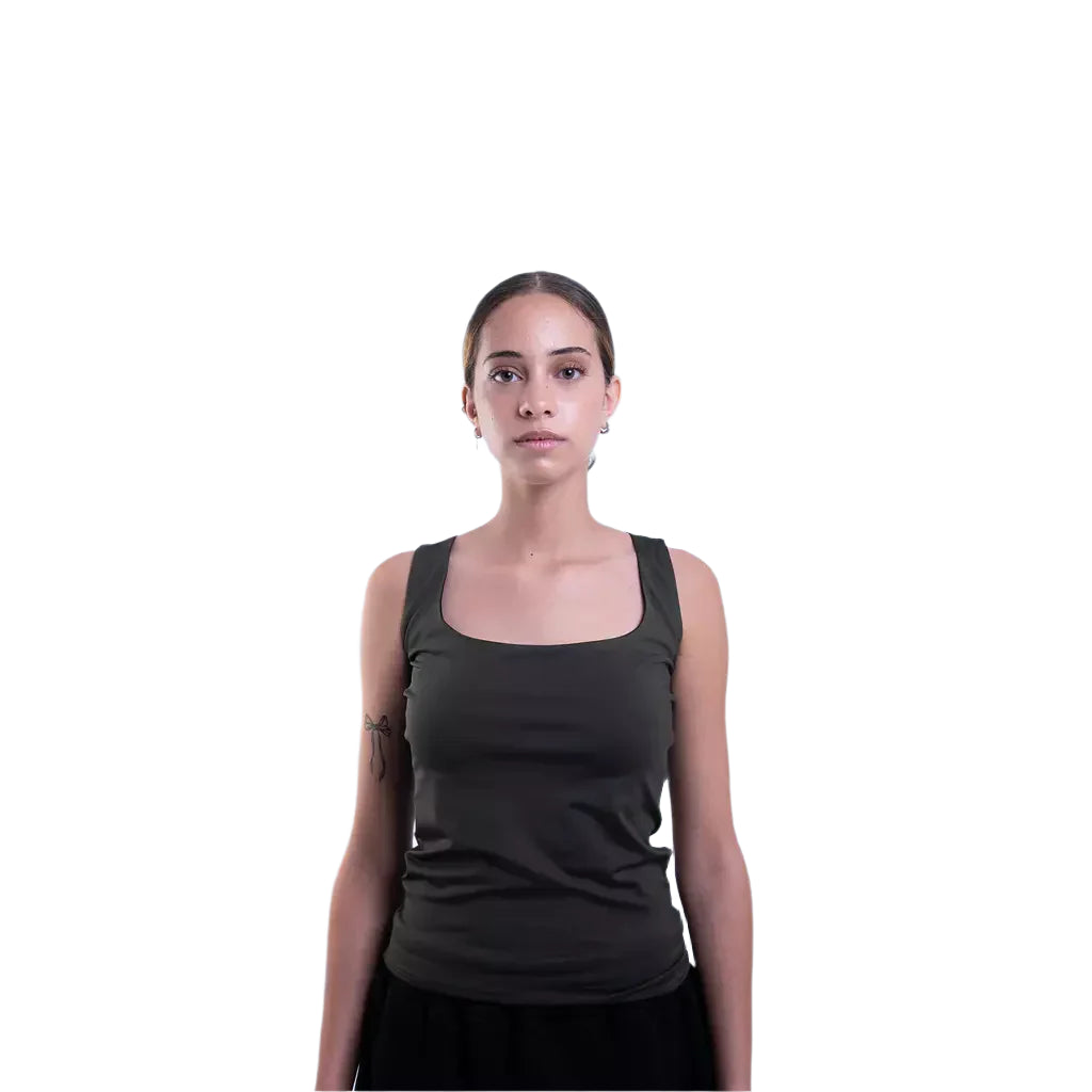 Square-neck tank top