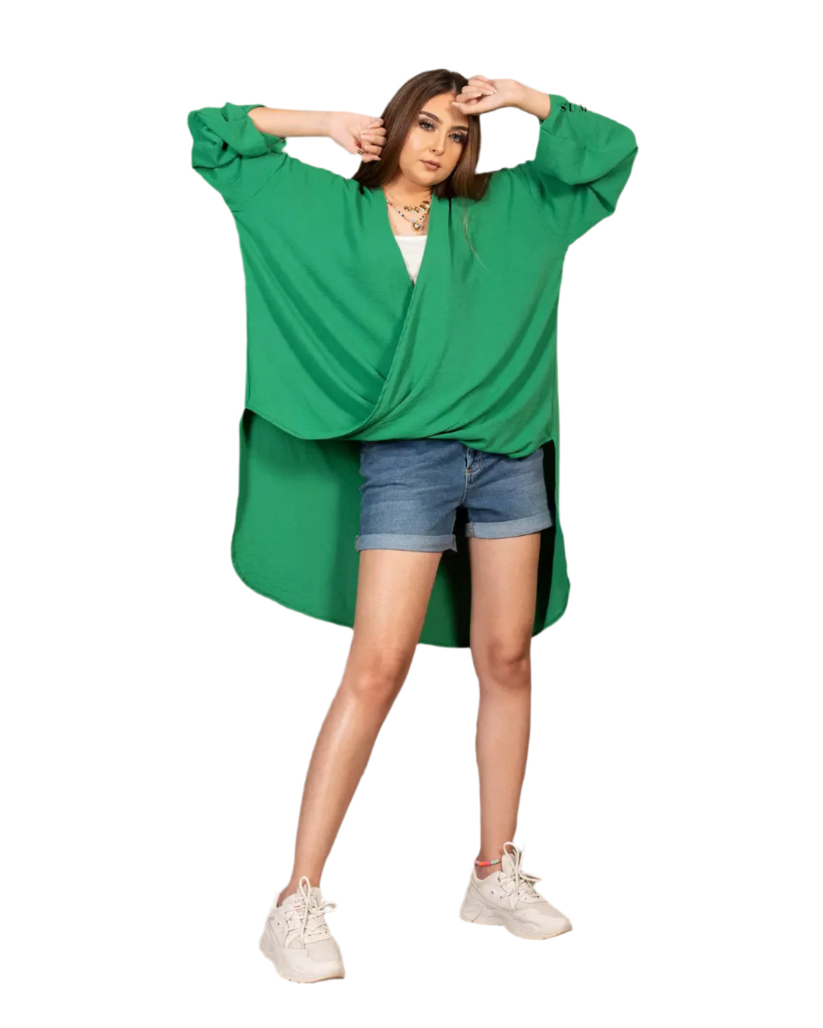 Linen wrap blouse