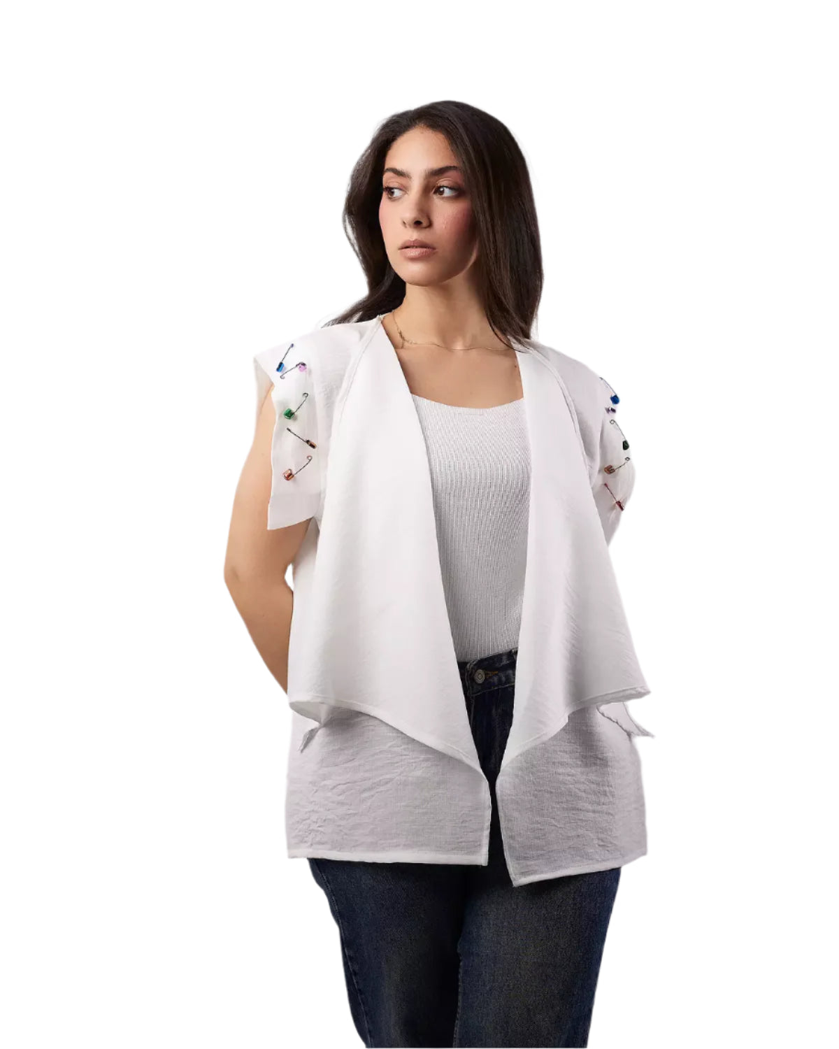 White linen vest