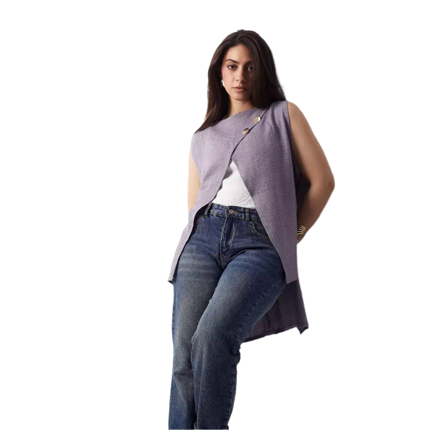 Gray wrap blouse