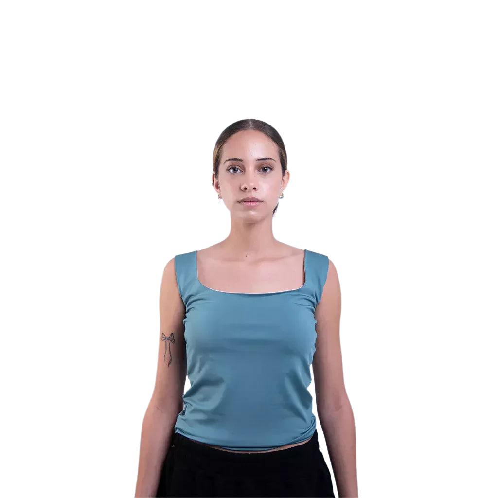 Square-neck tank top