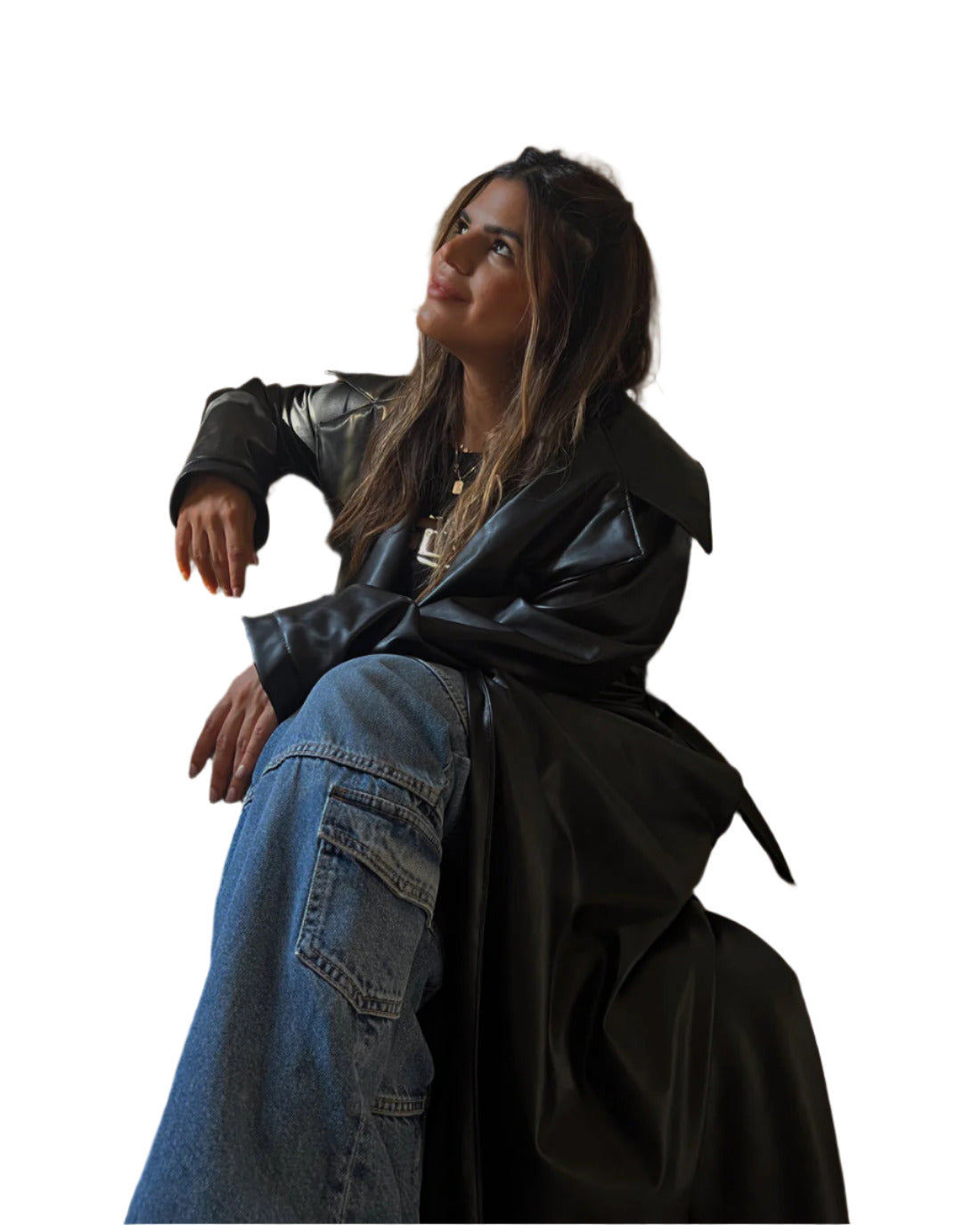 Belted Leather Coat