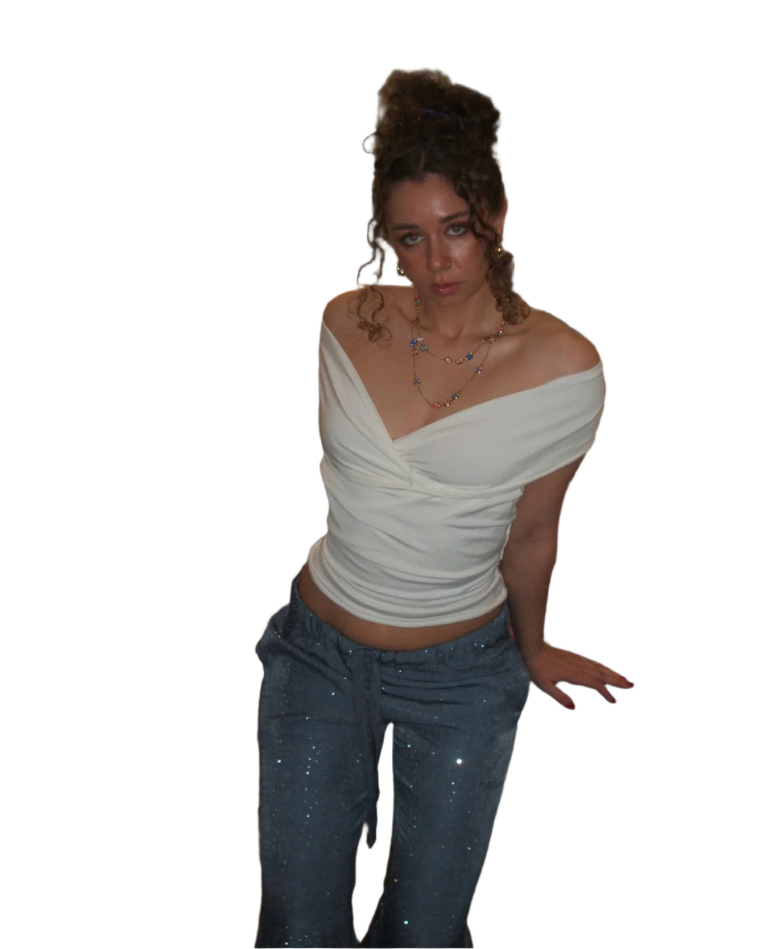 Off-shoulder Crossed Top
