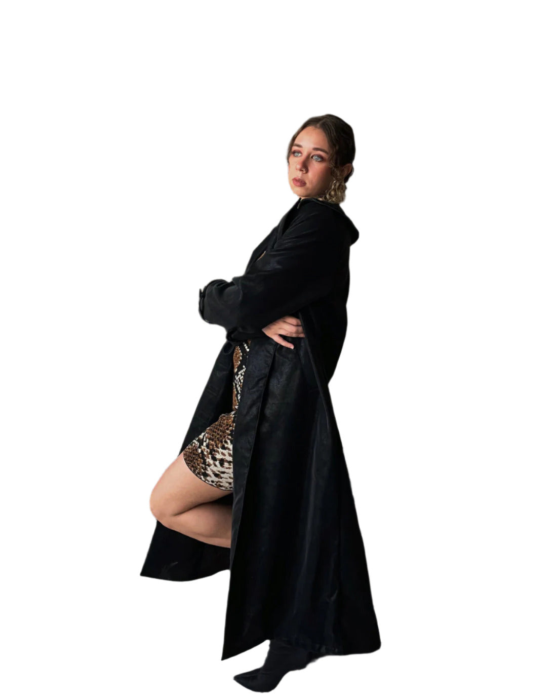 Textured Leather Coat