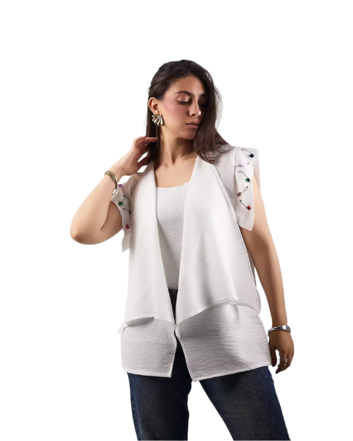 White linen vest
