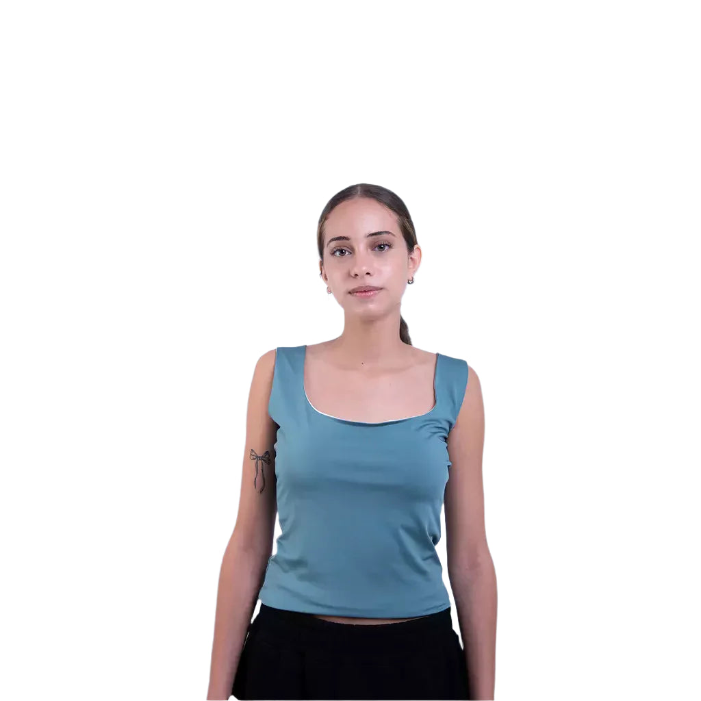 Square-neck tank top