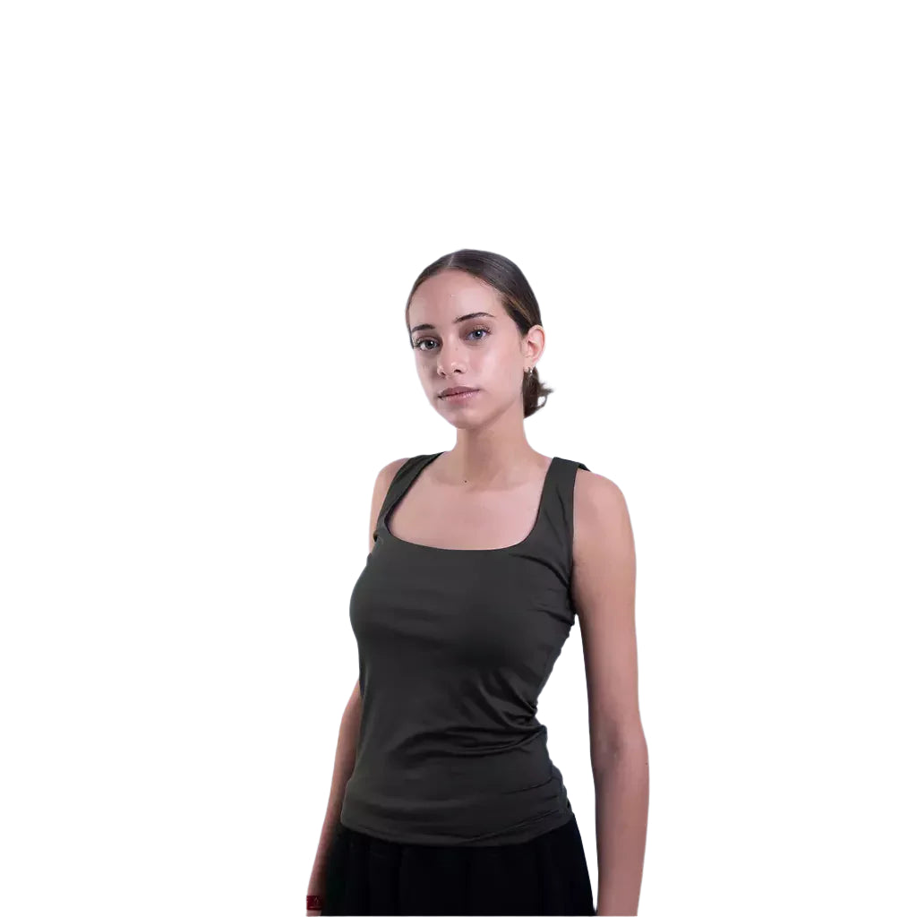Square-neck tank top