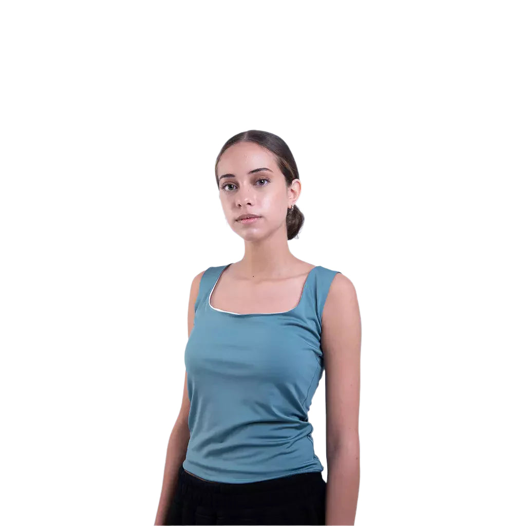 Square-neck tank top
