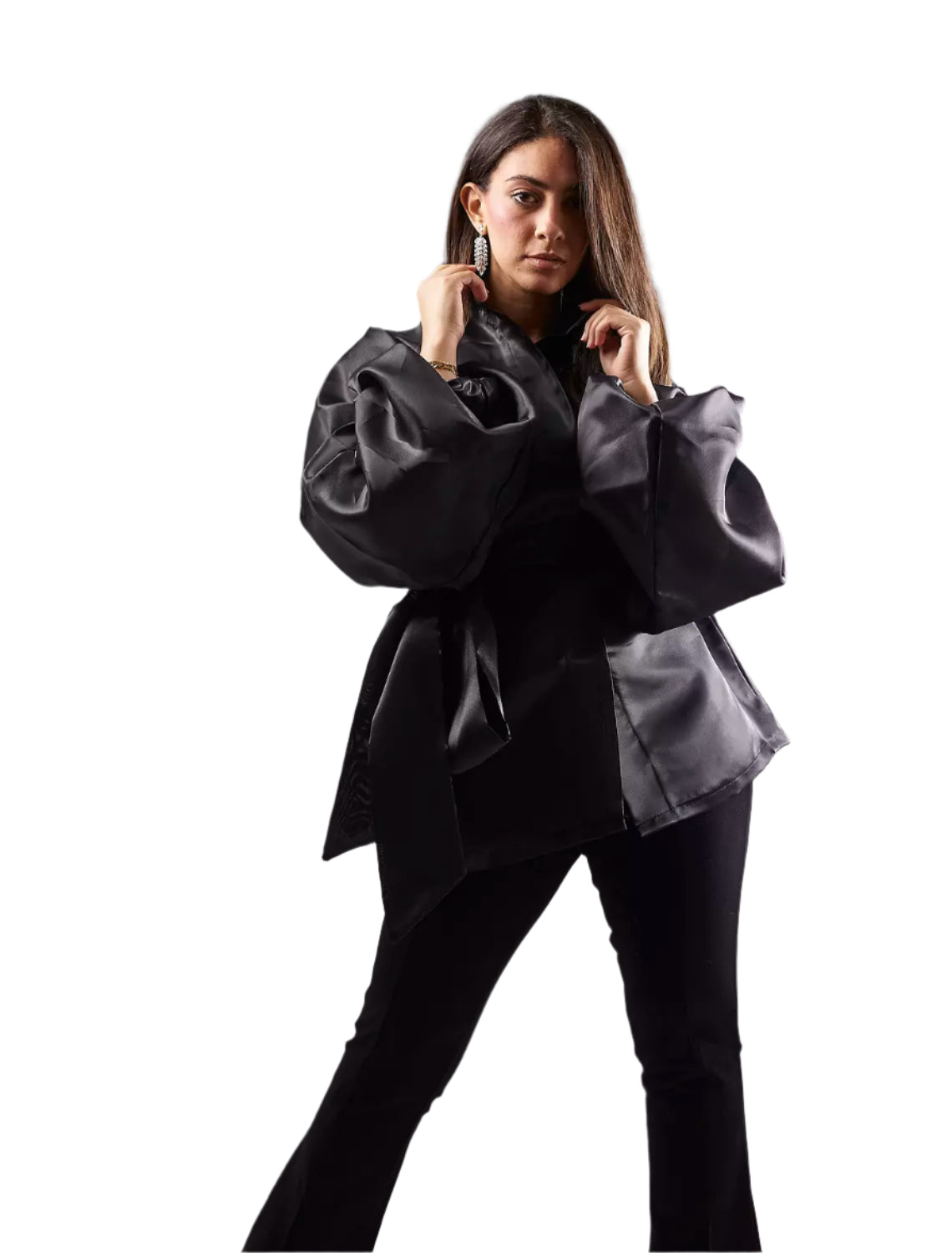 Black organza blouse