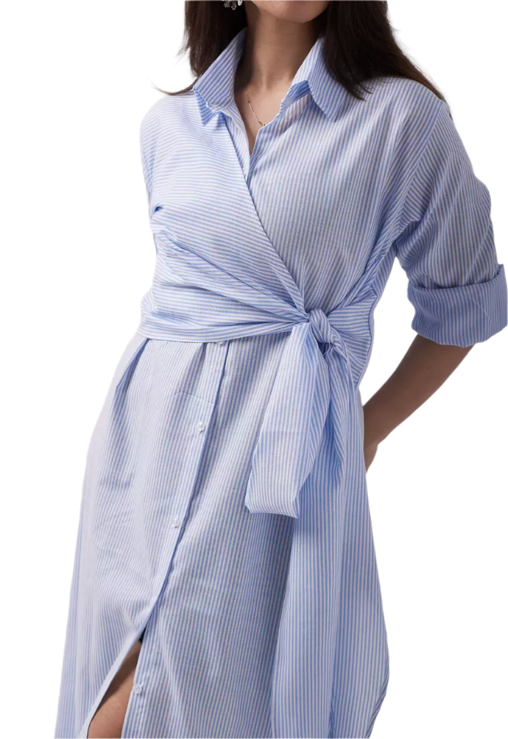 Baby blue striped maxi dress