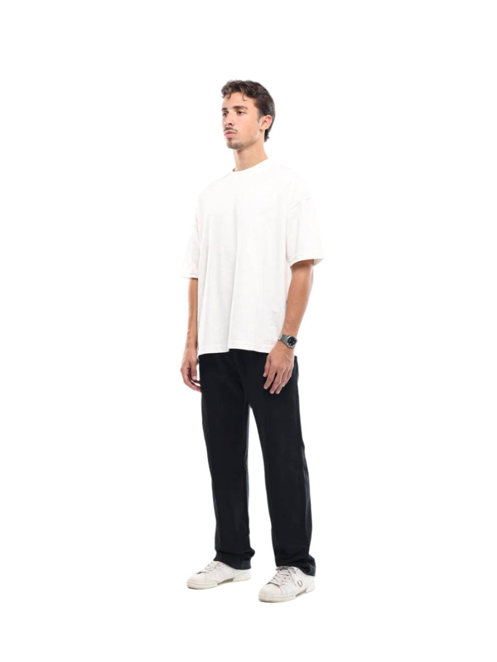 FRONT SEAM SWEATPANTS - BLACK