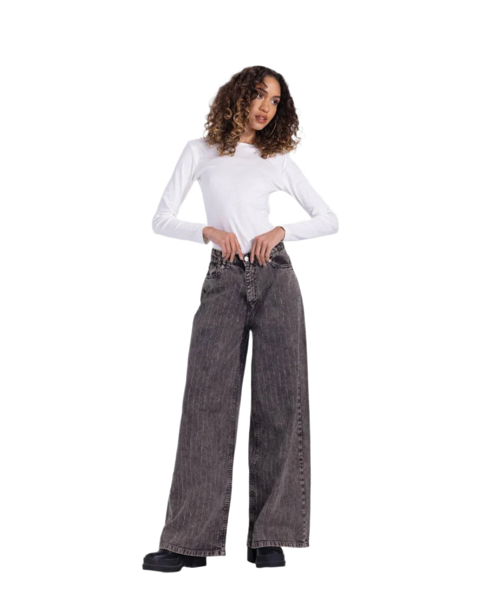 Bling Denim dirty washed Grey pants