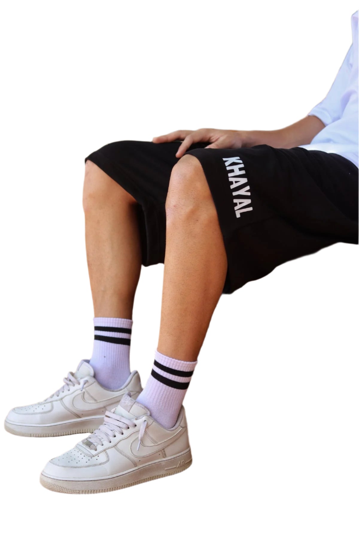 black shorts