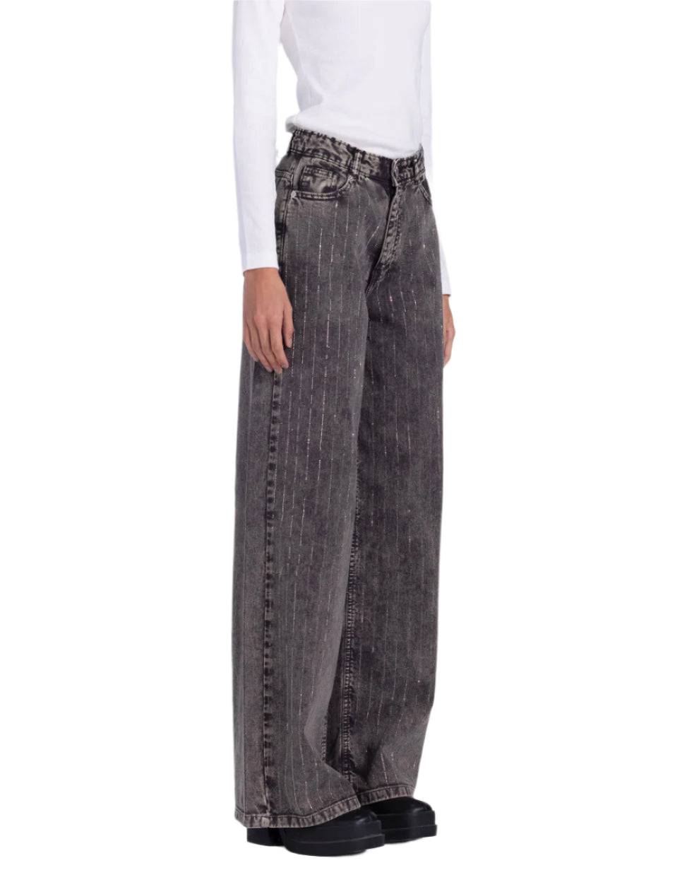 Bling Denim dirty washed Grey pants