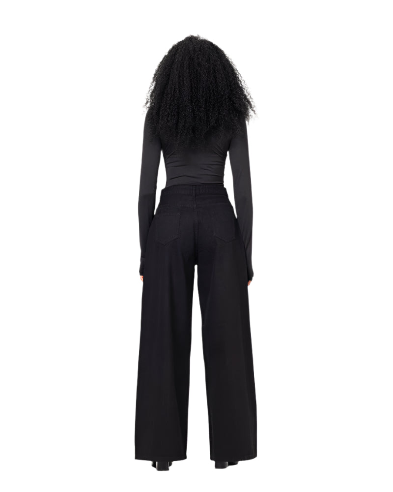 Black Strass Denim Pants