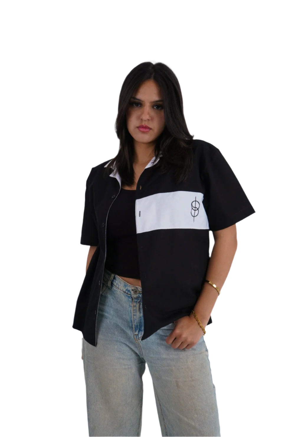 initial button-up shirt