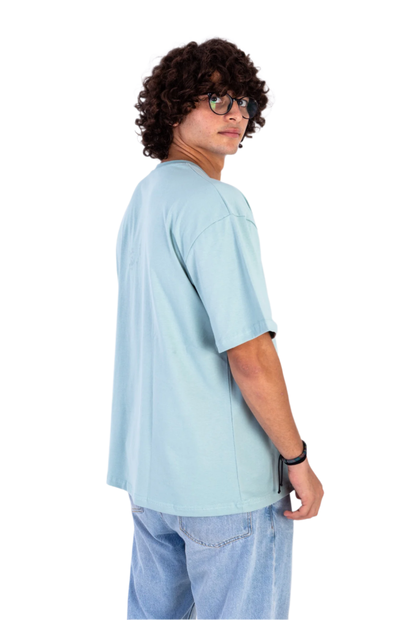 Mint-green basic oversized T-shirt