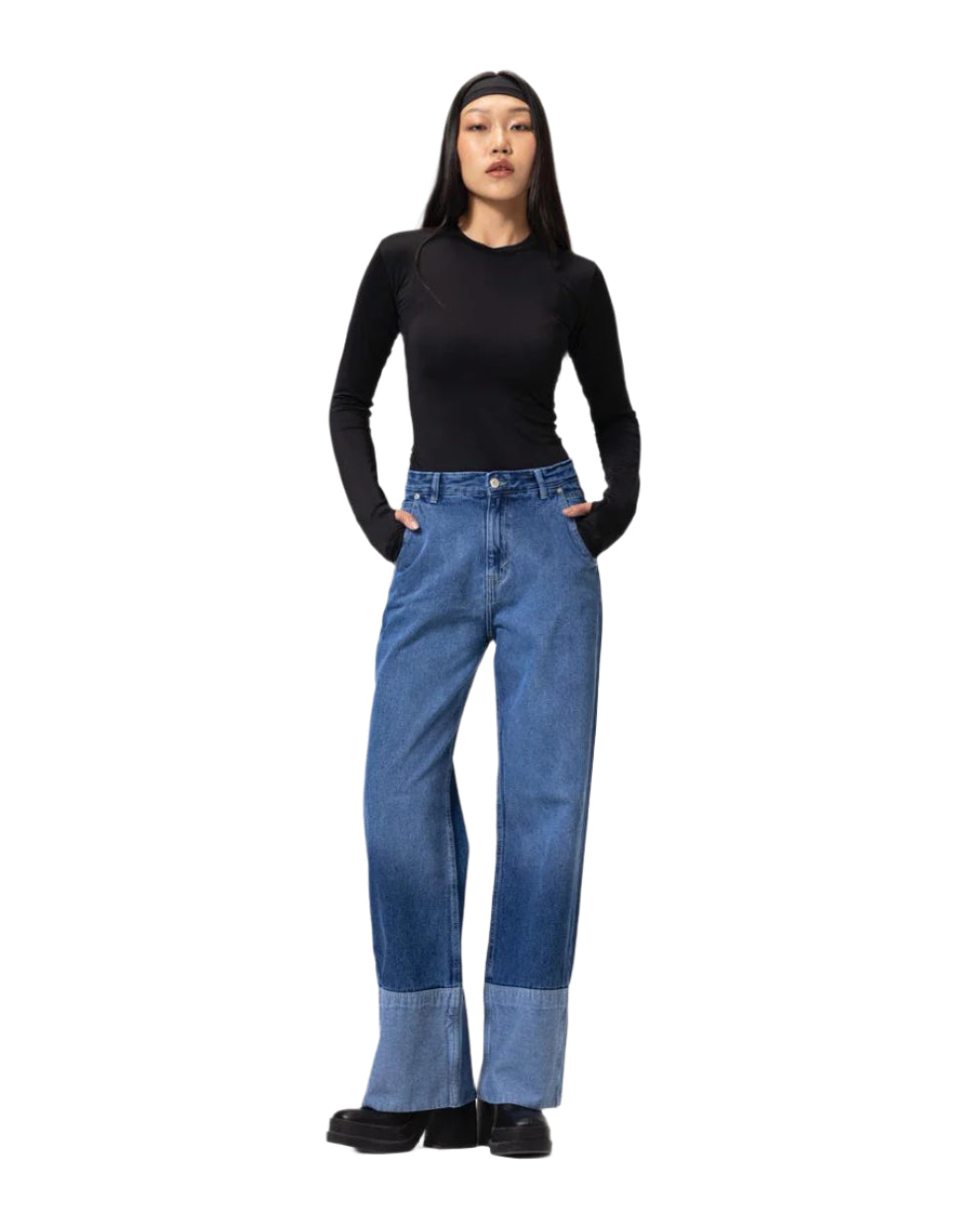 New Fold up Mid-Blue jeans