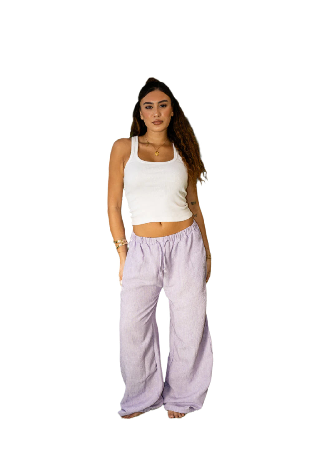 Lilac Linen Pants