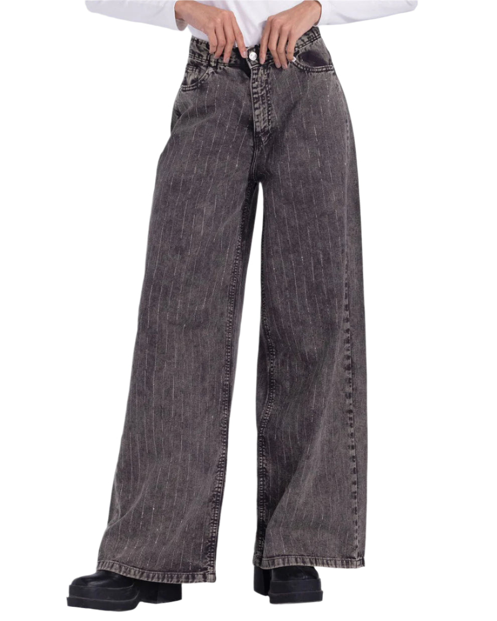 Bling Denim dirty washed Grey pants
