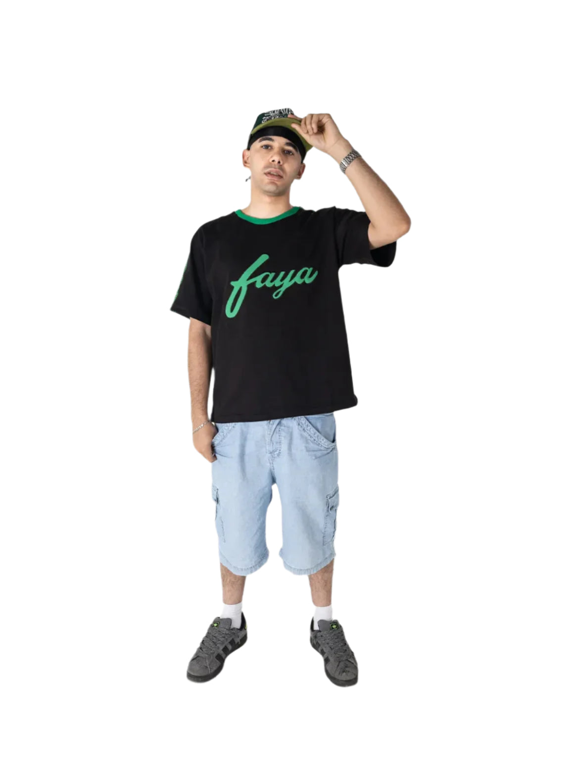 Oversized Logo Tee – Black & Green