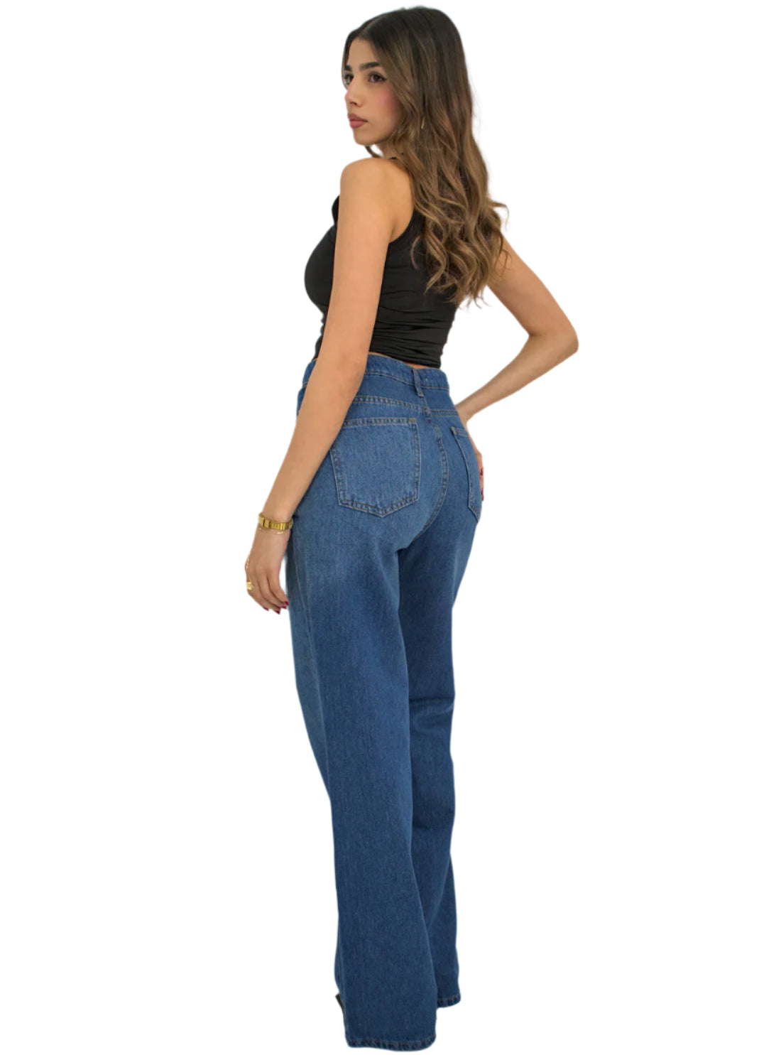 Double Waist Denim - Dark blue