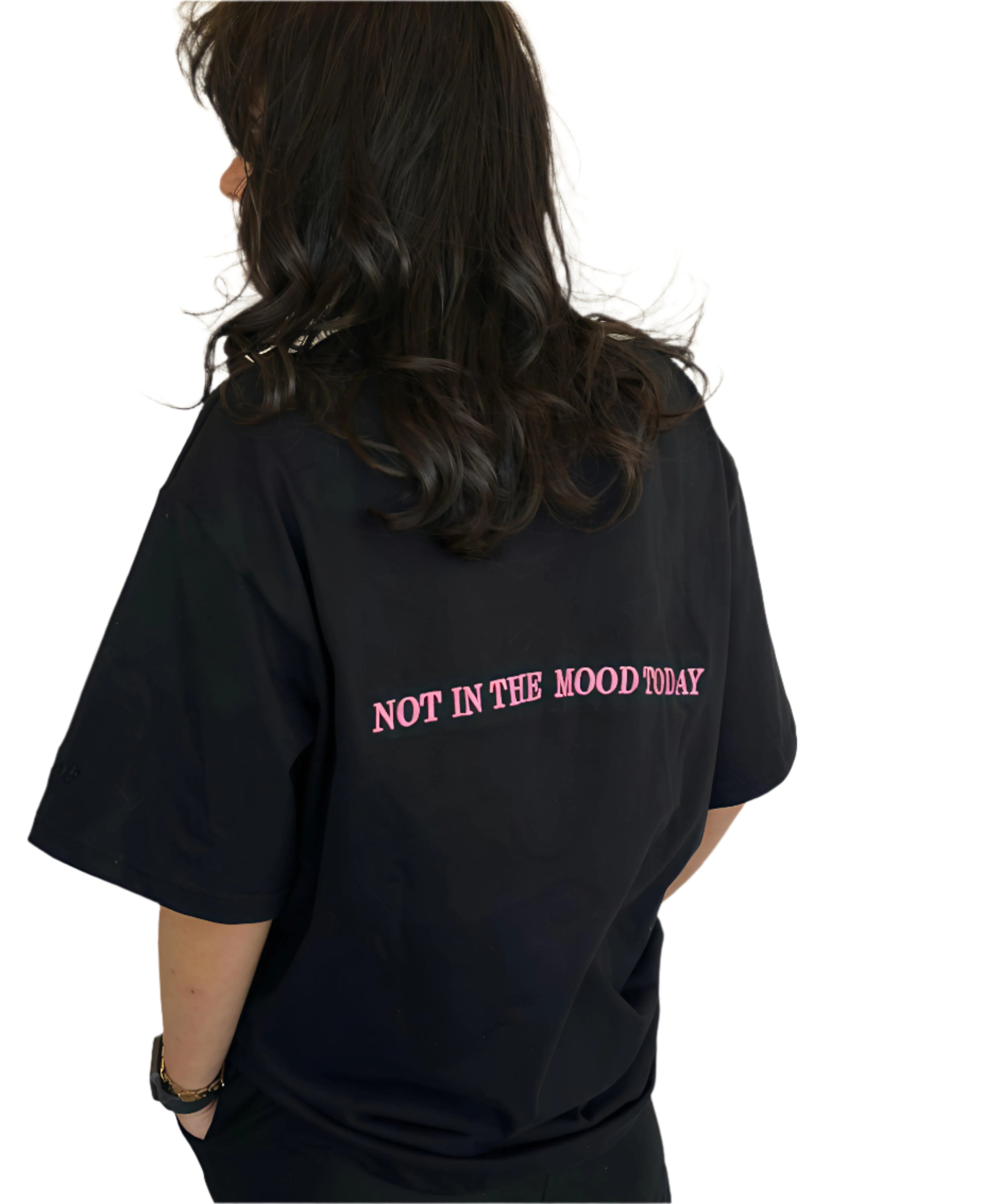 "Not in the mood today" Black OVERSIZED T-shirt